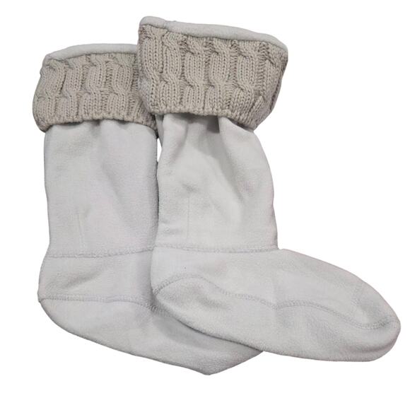 Hunter Women's Boot Socks Medium 5-7 Greige Cable Knit Tall Warm Brand New - Picture 4 of 8